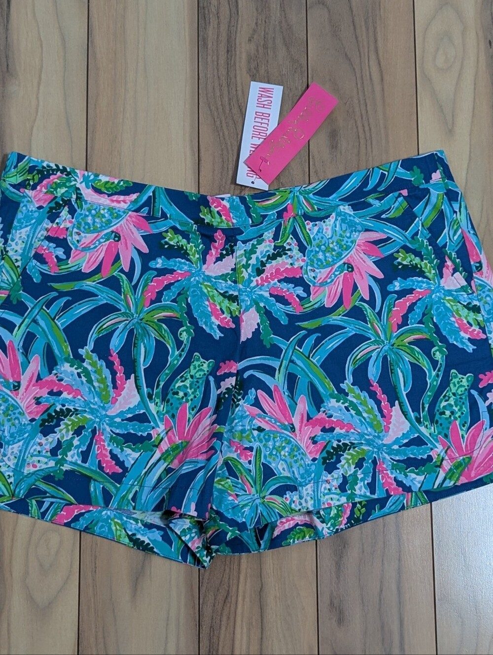 NWT! Lilly Pulitzer Ocean View Shorts Macaw Blue Sweet Escape Size XL